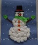 Cotton Ball Snowman